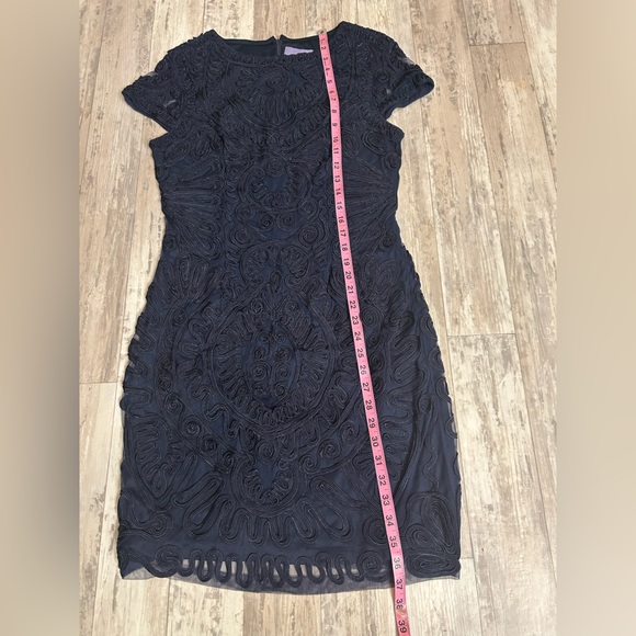 JS Collections Navy Embroidered Soutache Dress